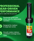 Heavy Duty Gear Driven Rotor Sprinkler Head For In Ground Irrigation Three Quarter Inch Inlet Four Inch Pop Up Adjustable Forty To Three Hundred Sixty Degree Arc Twenty Five To Fifty Foot Radius Water Efficient Lawn Sprinkler For Medium To Large Yards