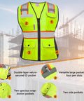 Kickass Hi Vis Safety Vest For Women Snag Free Mesh with heavy duty pockets, zip closure, and reflective tape.