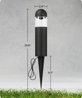 Low Voltage Landscape Lighting 12V 3W 3000K Warm White Outdoor Bollard Lights with Connectors, side view on grassy surface