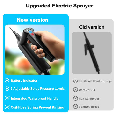 Electric Sprayer Wand With 31 Inch Telescoping Pole, 3 Adjustable Pressures, Battery Powered Garden Sprayer comparison chart