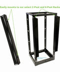 One Channel Steel Vertical Cable Manager With Plastic Tray Mount Buttons, 68 Inch Duct Organizer For 19 Inch Racks