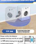 Magnetic Dryer Vent Connector Kit for Easy Clean Up and Quick Disconnect, 3.2 ft hose attached between two dryers