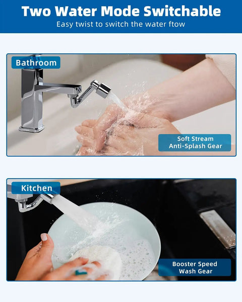 Super Slick Chrome Faucet Extender Brings You A Bold 1080 Degree Swivel Rotation Plus Dual Spray Settings For Complete Sink Access Without Any Hassle Universal Fit