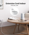 Power Strip Surge Protector Tower With 12 AC Outlets And 4 USB Ports Including USB C, 10 Foot Extension Cord on wooden table