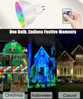 MR16 LED Color Changing Bulbs 4W 12V Gu5.3 Bi Pin Landscape Lighting Kit with 15 color options and remote for holiday decor