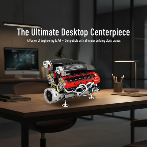 Working V12 Engine Model Kit For Adults A Fully Functional Mechanical Desk Model With Realistic Pistons And Crankshaft Motion A Cool Hands On Buildable Engine Toy For Car Enthusiasts And Education Gift on desk