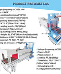 2 In 1 Commercial Shrink Wrap Sealer And Cutter No Sweat Plastic Film Sleeve Packing Machine Heavy Duty 220V with dimensions and specifications.