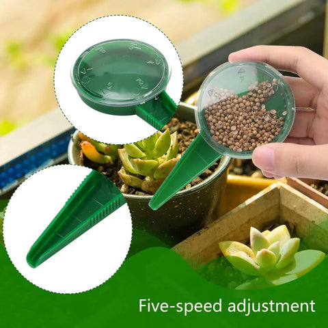 Mini Seed Spreader Kit For Easy Garden Sowing, 17 Piece Handheld Seed Dispenser Set used over small garden pot