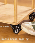 Heavy Duty 3 Inch Threaded Stem Caster Wheels Set Of 4 M10x25mm Dual Locking Brakes showing reliable brake locking feature.