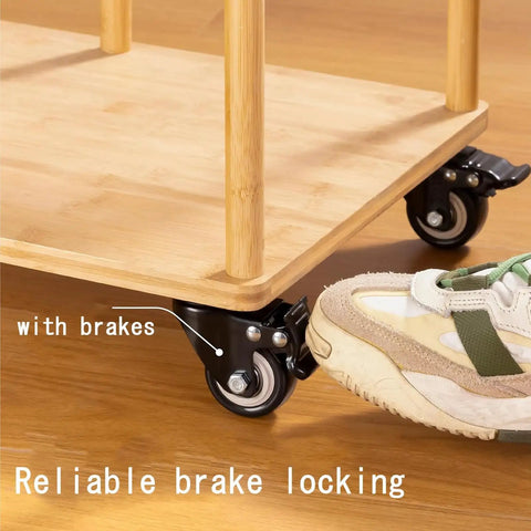 Heavy Duty 3 Inch Threaded Stem Caster Wheels Set Of 4 M10x25mm Dual Locking Brakes showing reliable brake locking feature.