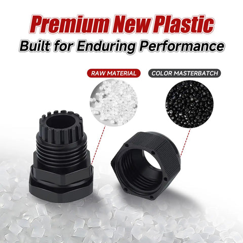 Waterproof Nylon Cable Gland Kit 100Pcs Adjustable Glands With Gaskets For 3Mm To 6.5Mm Cables Explosion Proof Sealing M12 By 1.5 Wire Connector Rugged Electrical Fittings components on plastic granules