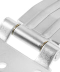 Beefy Heavy Duty Galvanized Iron Truck Door Hinge For Carriage And RV Doors, Silver Folding Hardware With 8.5mm Hole Diameter, Built To Last, Easy Install, Stable Performance For Trucks And Trailers. close-up