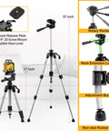 360 Degree Green Laser Level With Tripod And Carry Bag, Self Leveling Cross Line With Wide Angle Vertical Beam, 100 Feet Range, Dual Power, Magnetic Base, Wall Panel Stand, DIY Ready Pro Grade For Construction And Tile Renovation, 37-inch tripod