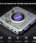 Portable Guitar Audio Interface 24Bit 96kHz USB C Gear with controls for loopback, headphone out, and monitoring features.