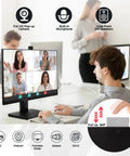 Frameless 23.8 Inch Business Webcam Monitor With 1080p IPS Display 120Hz Refresh Rate Built In 3MP Webcam Mic Array And Stereo Speakers