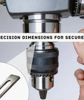2 Pack Drill Chuck Removal Wedge Set Heavy Duty Alloy Steel Wedges for Keyless Chuck Extraction shown in action on drill press