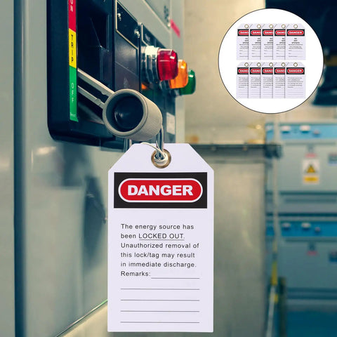 10 Piece Equipment Repair Tags PVC and Metal Lockout Hanging Tags for Safety Service help prevent accidents