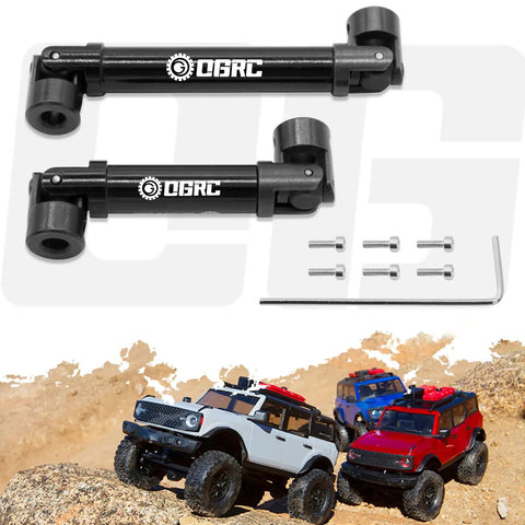 Center Driveshaft For SCX24 Beefed Up Steel Upgrade For C10 AXI00001 JLU Wrangler AXI00002 Bronco AXI00006 Heavy Duty CNC Hardened Steel U Joint For Extreme RC Performance, black 1/24 RC truck shafts with screws
