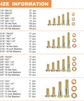 1004 Piece Beefy Grade 8 Nuts And Bolts Kit With SAE Sizes chart showing bolt quantities and sizes for quarter inch to half inch