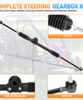 Heavy Duty Steering Gear Assembly For Go Karts Compatible With KT196 CK196 196CC 6.5HP Engines, showing tie rod and ball joint