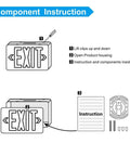 Component instruction for Slick Double Pack LED Exit Signs With Rock Solid Battery Backup showing installation steps and parts.