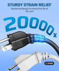 Outdoor Extension Cord 3 Ft Short Power Cable 16 AWG SJTW With 3 Prong Grounded Plugs For Indoor Use Black strain relief detail