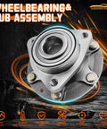 2-Piece Rear Wheel Hub And Bearing Assembly Set For 2012-2018 Focus Without Active Park Assist, 5-Lug With Magnetic ABS Encoder