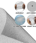 Close-up of No Brainer Handy DIY Window And Patio Screen Repair Kit with 36 By 90 Inch Fiberglass Mesh showing durability features.