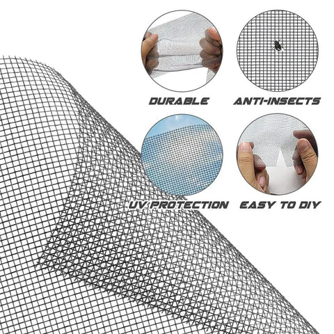 Close-up of No Brainer Handy DIY Window And Patio Screen Repair Kit with 36 By 90 Inch Fiberglass Mesh showing durability features.
