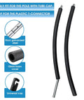 Top Shelf Trampoline Curved Net Pole Replacement Set with foam padding and galvanized steel, designed for tube cap fit.