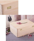 Wooden box with solid brass mini cabinet drawer butt hinge connectors and screws, part of set of 10 mini hinges for DIY use.