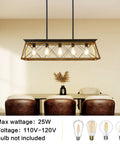 Industrial Farmhouse Black Pendant Light Five Lights for kitchen island, X-shaped frame over dining space, rustic chandelier
