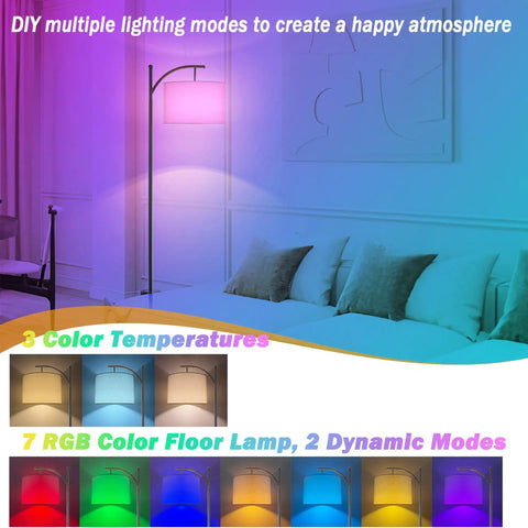 Go Anywhere Cordless Battery Powered Floor Lamp With Remote Control, showing dimmable LED light and linen shade.