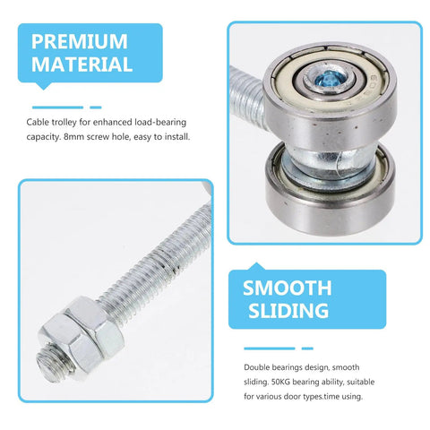Top Notch Sliding Door Rollers With Double Bearing Pulley Kit for easy installation and smooth sliding on doors.