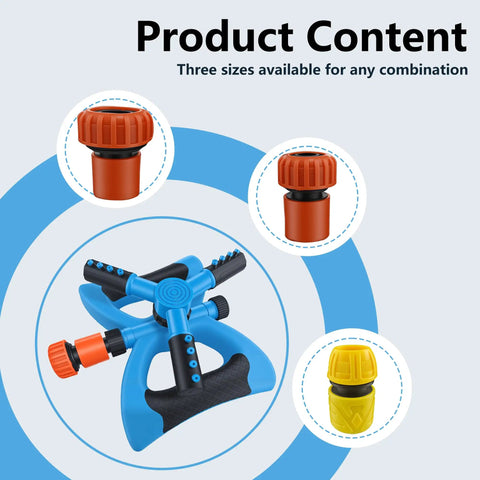 Rotary Yard Sprinkler With Wide Coverage For Lawns And Gardens Adjustable Spray Patterns And Angles Connect Multiple Units