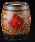Straight Up Sealed Ceramic Rice Jar With Heavy Duty Silicone Ring Keeps Pantry Staples Hella Fresh 15Kg Storage Bin For Grains Snacks Coffee Beans Moisture Resistant Kitchen Organizer, decorative bamboo barrel design.