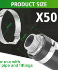 Beefy Heavy Duty 50 Pieces 1 Inch Irrigation Hose Clamps For Drip System Leakproof Stainless Steel on pipe fitting