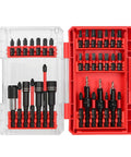 Heavy Duty 35 Piece Impact Driver Bit Set With Storage Case, 28 Magnetic Screwdriver Bits, 3 Hex Countersink Drill Bits, 3 Sockets