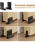 Sliding Barn Door Floor Guide 2 Pack Bottom Double-Sided Small Rollers Guides Aluminum Alloy Floor Mounted for Smooth Quiet Door Sliding, Space-Saving Lightweight Design with Concealed Pulleys for Door Protection installed view
