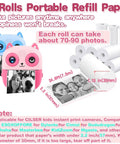 Universal Thermal Paper Roll Refills For Printer And Kids Instant Camera 57x25mm Non Sticky 5 Roll Pack Great For D20 D21 C9 T02 002 C15 C22 1 M02 M2 A32G Q5 P1 And Most Mini Printers And Cameras, 5 rolls 57x25mm