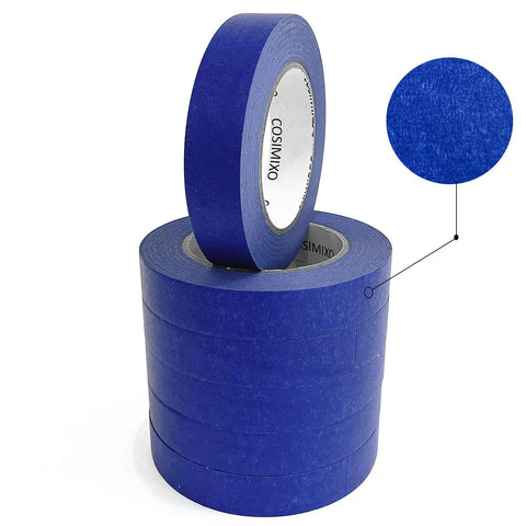 Blue Multi-Surface Painter's Tape 0.94 In X 60 Yds, 6 Rolls, close-up texture detail, pro grade DIY finish lines.