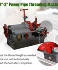 Tough As Nails 110V Electric Pipe Threader Machine For 1/2 To 3 Inch Plumbing Pipes with red handles and control knobs.