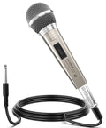 Gold Wired Vocal Dynamic Microphone With On Off Switch Cardioid Studio Microphone For Singing Podcasting And Recording Durable Metal Body