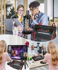 All-In-One Podcast Studio Bundle With Audio Mixer And Sound Card, Dual 3.5mm Condenser Mics, G3 Audio Interface, Voice Changer