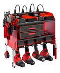 All In One Wall Mounted Power Tool Organizer With Built In Eight Outlet Charging Station Three Layer Heavy Duty Drill Holder