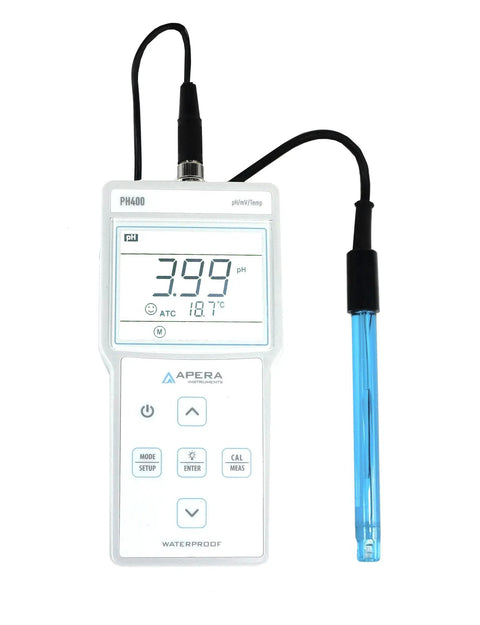 Portable pH Meter Kit With Auto Calibration And Temp Probe, 0.01 pH Accuracy, large LCD, electrode attached