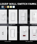 Matte White Single Pole Decorator Light Switch 15 Amp 120 To 277 Volt Easy Install Paddle Rocker Replacement With Self Grounding Residential Grade Wall Plate Included UL CUL 10 Pack, white wall switch set