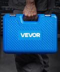 Person carrying blue case of Heavy Duty Truck Hub Seal Installer Kit With Bearing Race And Seal Drivers