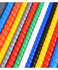 Colorful spiral cable sleeve wrap for 8 to 60 millimeter wires, black durable PP cord tube organizer flexible wire protection