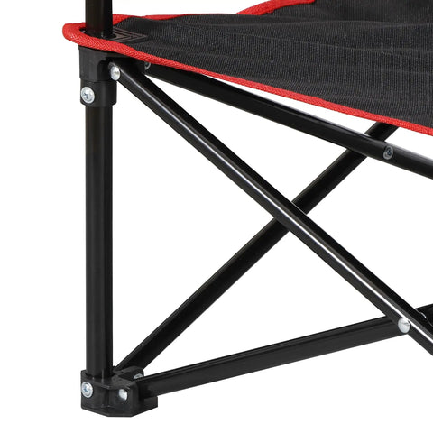 Portable Folding Picnic Table For Outdoors With 4 Cup Holders detail of sturdy steel frame and anti-slip feet